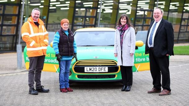 Tom Brydon, CityFibre’s Area Build Manager; Jan French, Deputy Leader, Fenland District Council, and county, district and town councillor for March; Rebecca Stephens, CityFibre’s Regional Partnership Director and City Manager for March; Chris Boden, Leader, Fenland District Council
