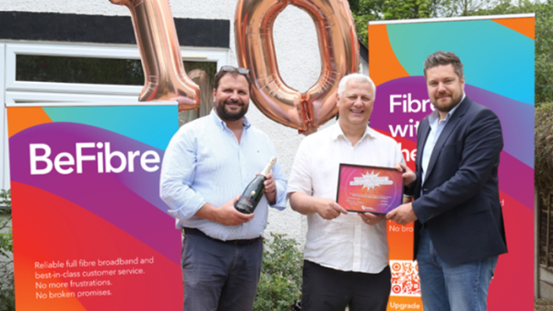 Councillor Chris Hossack, Morgan, Rob Andrews of BeFibre.