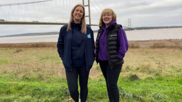 Run With It charity Director Lisa Dawson with Quickline’s Rachel Bowerman